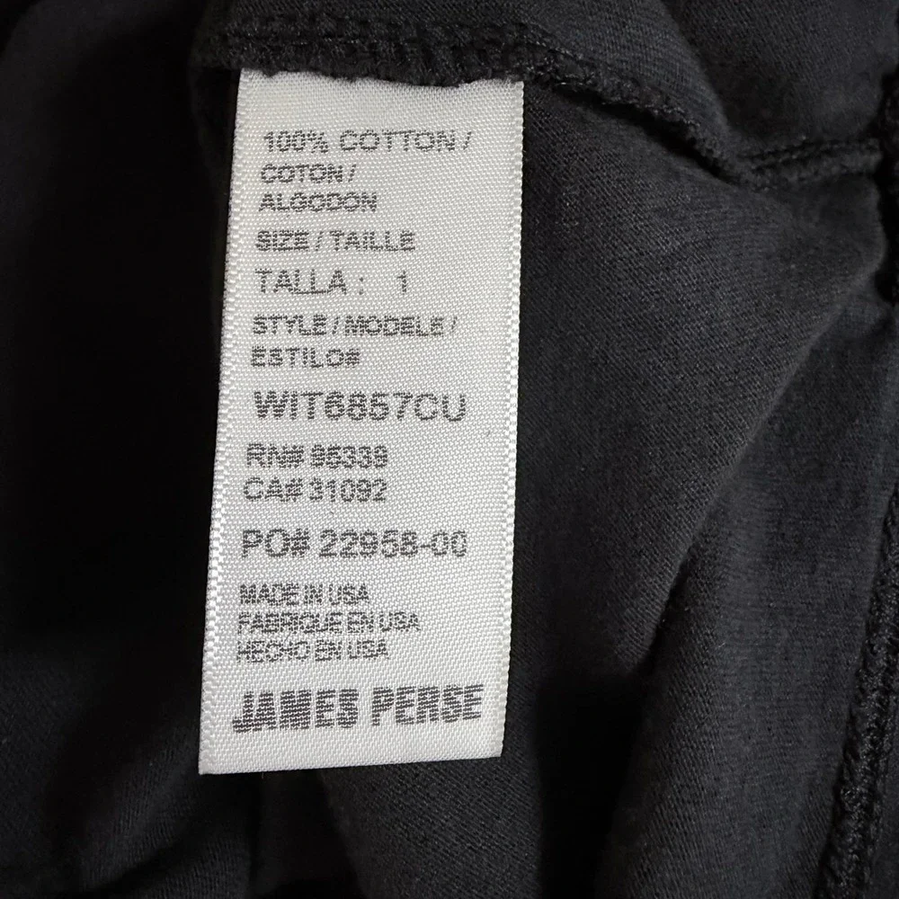 Standard James Perse Black Cotton Knit Split Neck Pencil Maxi Dress 1 Small - Picture 6 of 9
